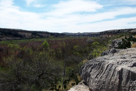 De Rio Grande, links Mexico, rechts de VS